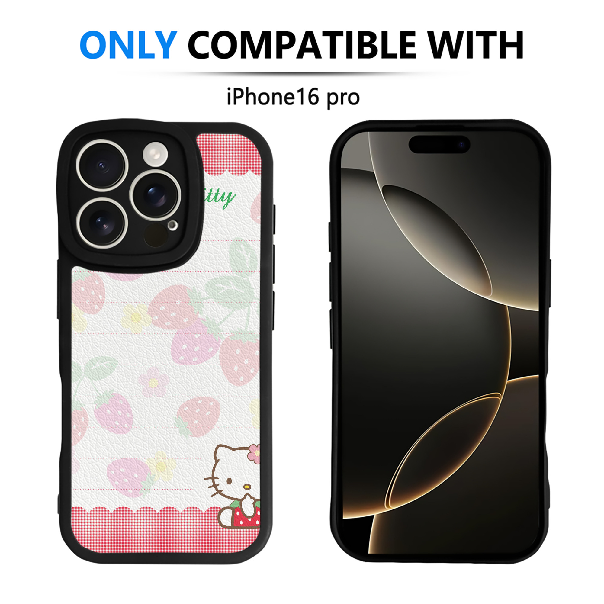 （画像用） Hello Kitty ハローキティ 【iPhone 16シリーズ対応】シリコンスマホケース（レザー調） 材質：シリコン